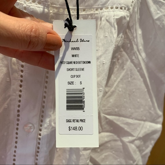 NWT Michael Stars Patsy White Cotton Top Sz. S - Picture 5 of 9